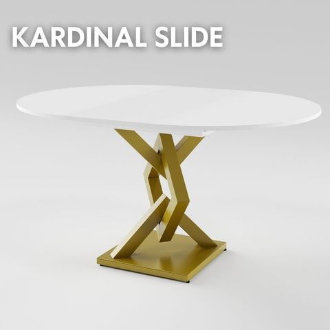 Розсувний стіл KARDINAL slide D1100 Білий/Золотий MRM480131 Altek mebli