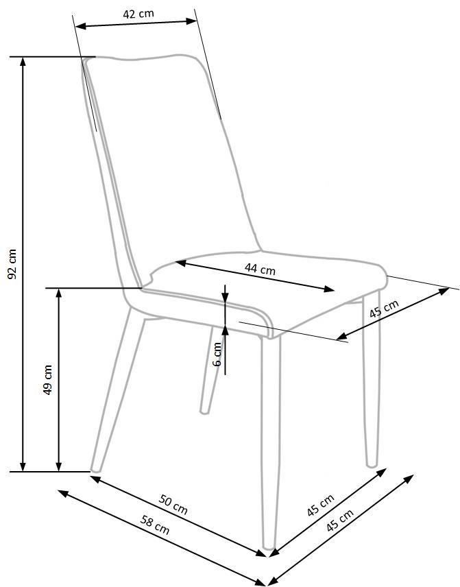 Кухонний стілець K368 Сірий/Чорний K368 Altek mebli