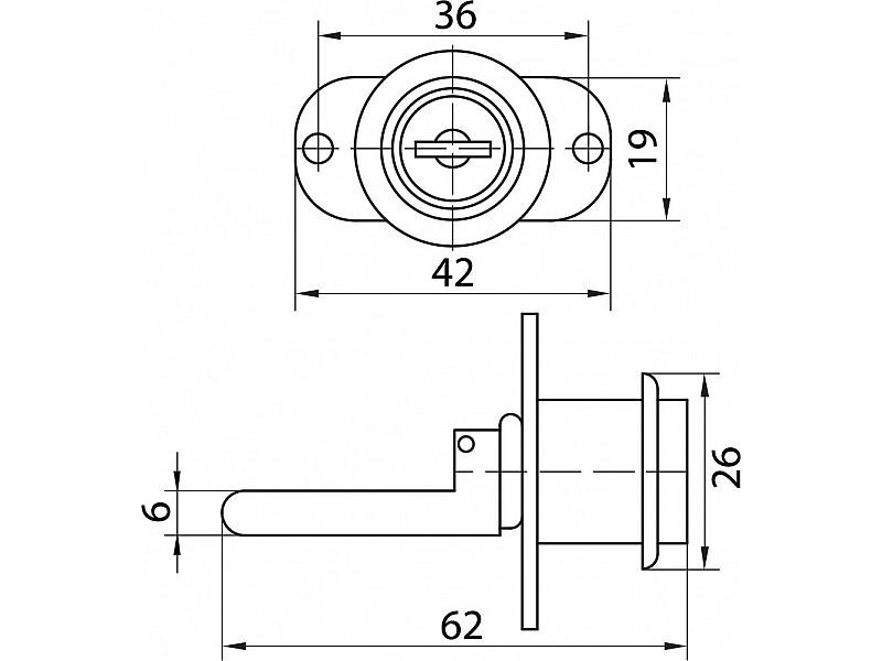 Замок DC KL-288 центральный 20/600 мм Хром (62607)