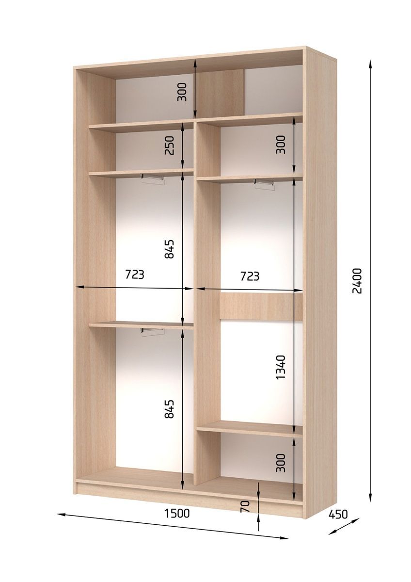 Шафа-купе E-Line ШК 2.3 Ясен Серфсайд 450x1500x2400 23244515 Altek mebli