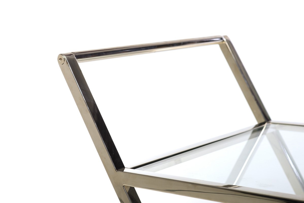 Сервірувальний стіл консоль K-01 Прозорий/Срібло V454240 Altek mebli