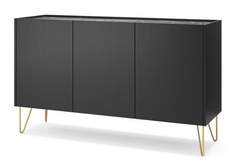 Комод Harmony K144 Черный/Черный мрамор роял PFH-091184 Altek mebli