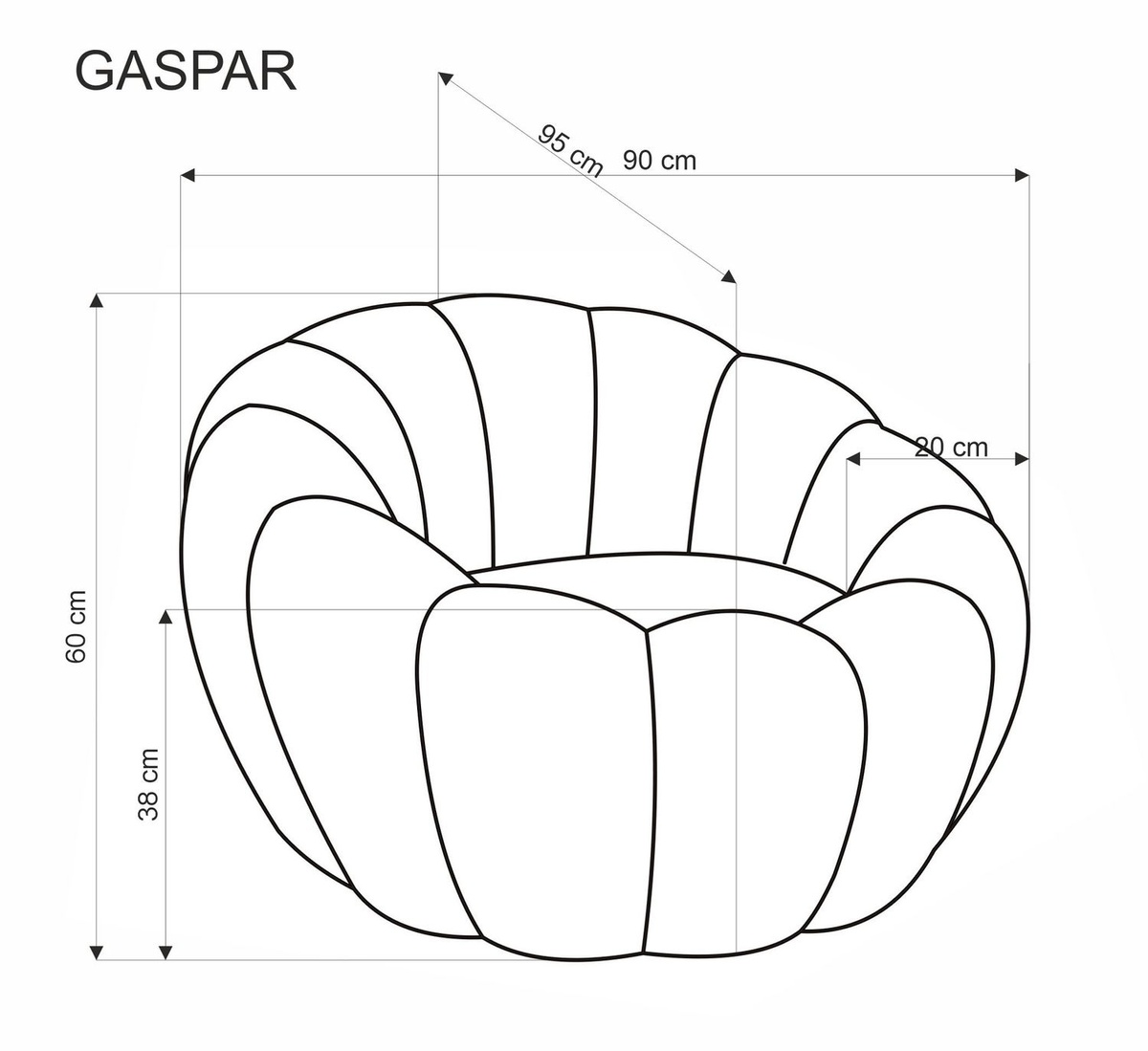 Пуф GASPAR Кремовий HALMAR V-CH-GASPAR-FOT Altek mebli