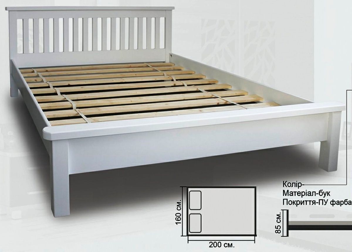 Кровать Сидней 160х200 Белый MM-BAVARIAWH Altek mebli