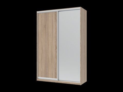 Шкаф купе Doros Сити Лайт Дуб Cонома 1 ДСП / 1 Зеркало 150х60х225 (42002039) 42002039 Altek mebli