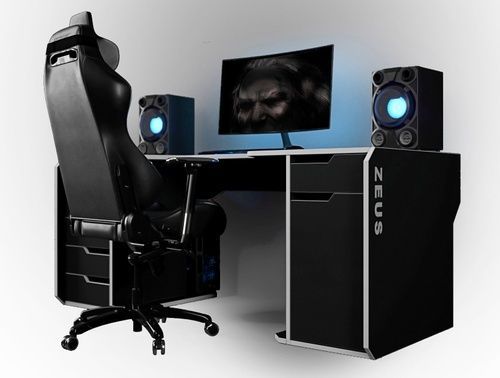 Геймерський стіл ZEUS Viking-2M, (1600x800/850 мм), чорний-білий Vi-2M Altek mebli