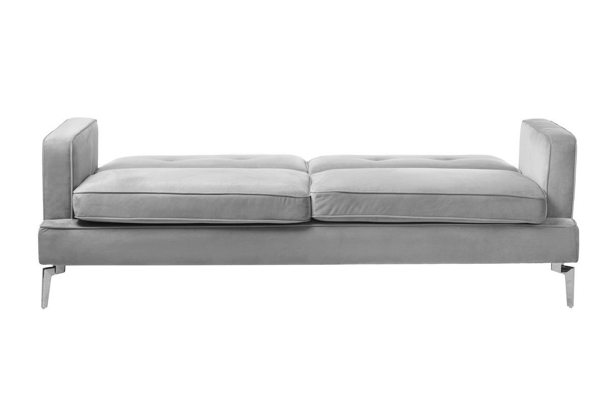 Софа раскладная Амели Платиновый Vetro Mebel Ameli-grey-velvet-extension-sofa Altek mebli