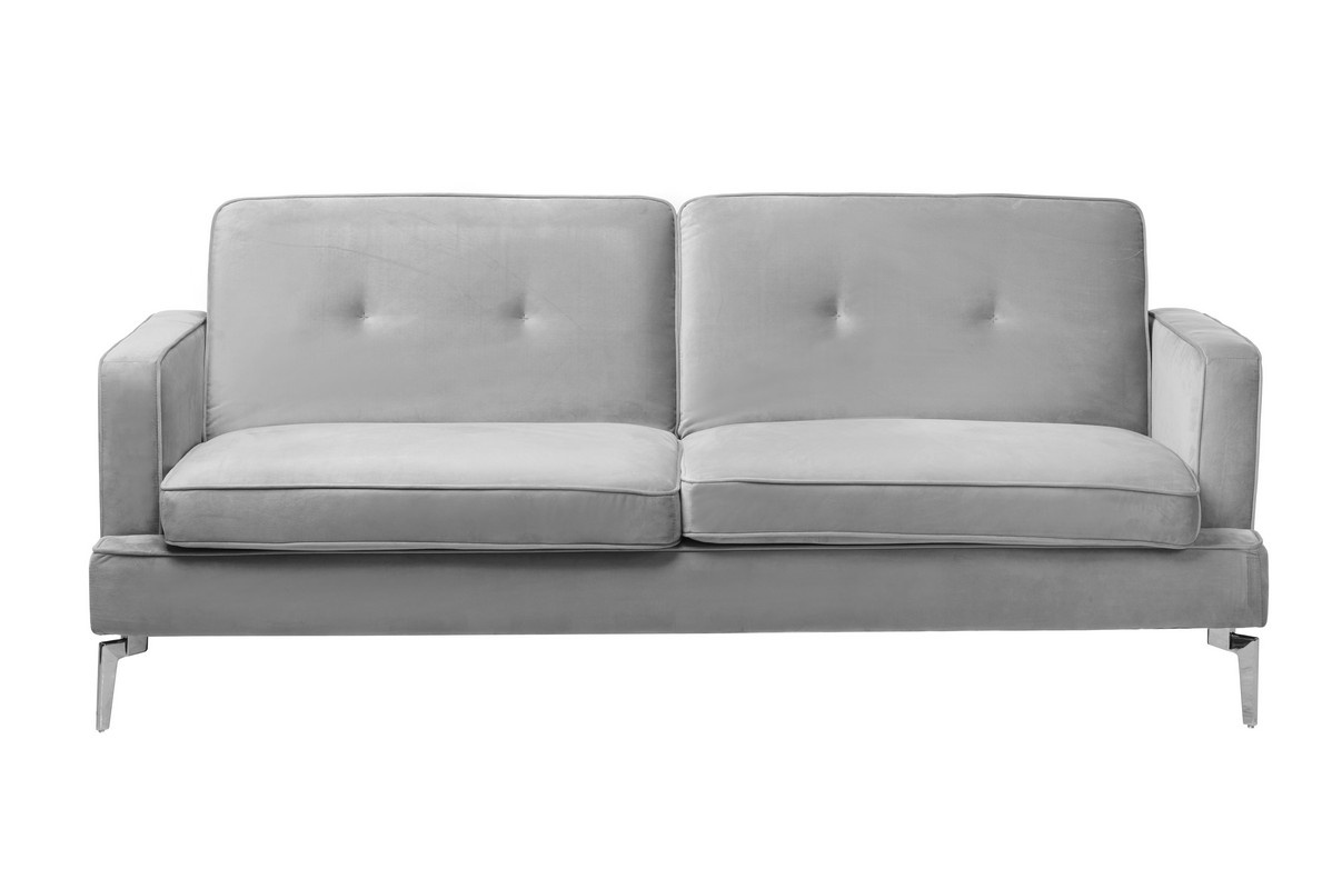 Софа розкладна Амелі Платиновий Vetro Mebel Ameli-grey-velvet-extension-sofa Altek mebli