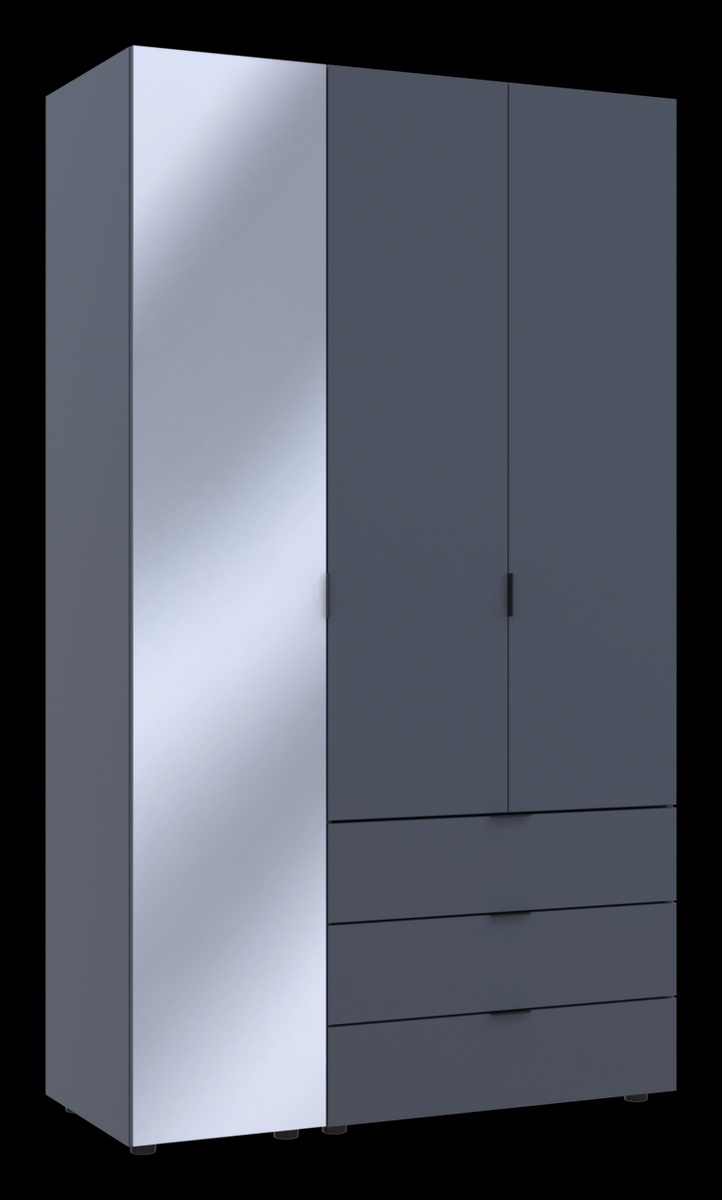 Шкаф для одежды Doros Гелар Графит 2ДСП/Зеркало 116.5х49.5х203.4 (42002155) 42002155 Altek mebli