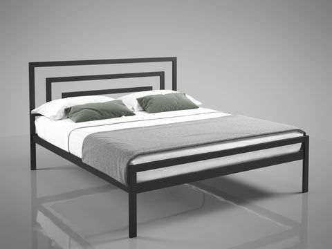 Металеве ліжко Вереск 190, 200х120 Чорний (глянець) TN-298100 Altek mebli