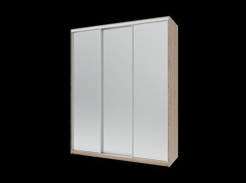 Шкаф купе Doros Сити Лайт Дуб Cонома 3 Зеркала 180х60х225 (42002057) 42002057 Altek mebli